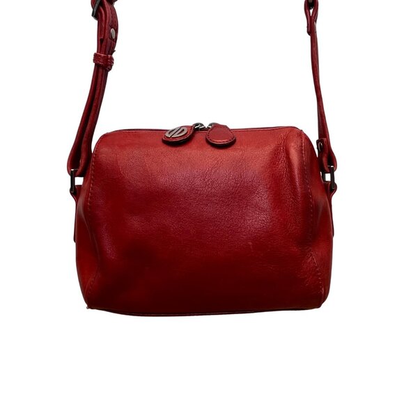 David Dart Women’s Red Leather Compact Design Adjustable Crossbody Bag - Picture 1 of 14